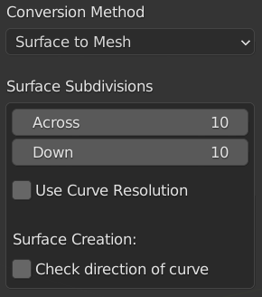 Surface to Mesh Options