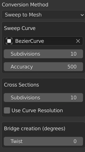 Sweep to Mesh Options